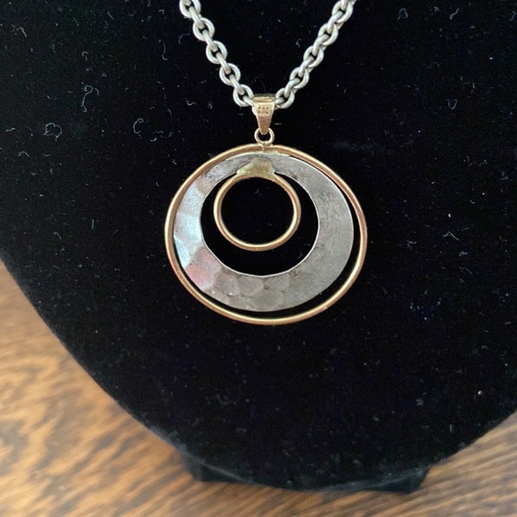Silpada Silver and Gold circle necklace - Picture 2 of 3